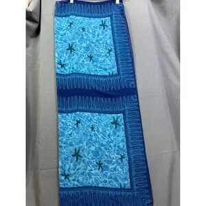 Venezia Swim Blue Starfish Print Sarong Beach Cover Up Wrap One Size